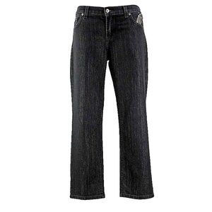 David Kahn Jeanswear Sz 30 x 26 Black Denim Bootcut Crop Jeans
